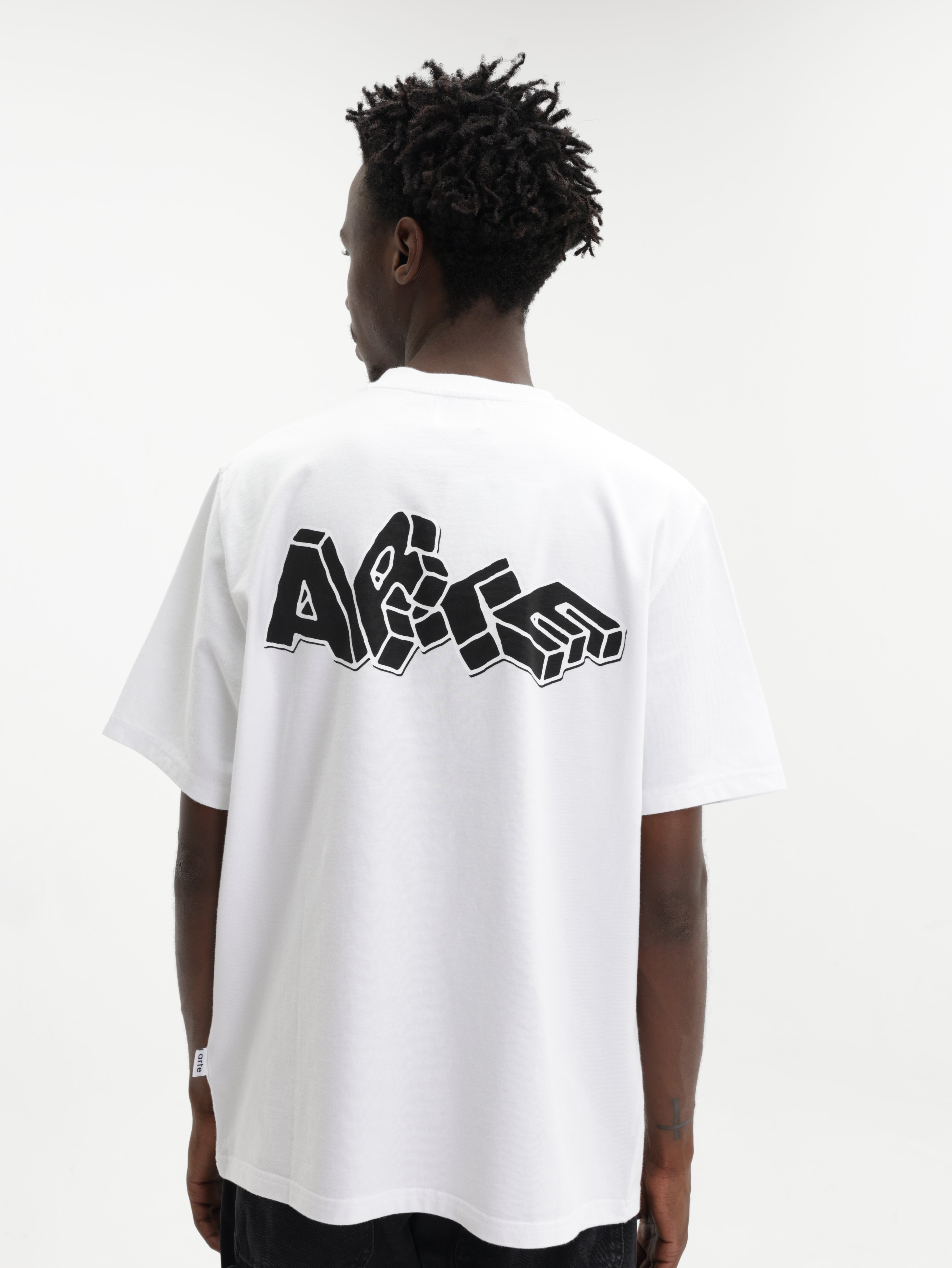 Arte Blocks Print T-Shirt White - AL Capone Premium