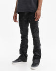 Purple Jeans Coated Flare Black