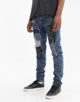 Purple Jeans Vintage Heavy Patch Repair Indigo