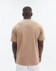 Givenchy T-Shirt Toil Blanche Logo Beige-Camel