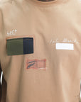 Givenchy T-Shirt Toil Blanche Logo Beige-Camel