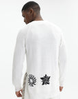 Comme Des Garcons Sweater Bottom Print White