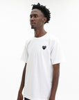 Comme De Garcons Crew Play Studded Heart White-Black