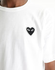 Comme De Garcons Crew Play Studded Heart White-Black
