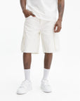 Purple Shorts High Shine Cargo Off White