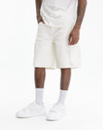Purple Shorts High Shine Cargo Off White