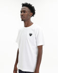 Comme De Garcons Crew Play Metalstone Heart White-Black