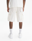 Purple Shorts High Shine Cargo Off White