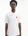 Comme Des Garcons Golfer Play Double Red Heart White