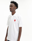 Comme Des Garcons Golfer Play Double Red Heart White