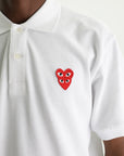 Comme Des Garcons Golfer Play Double Red Heart White