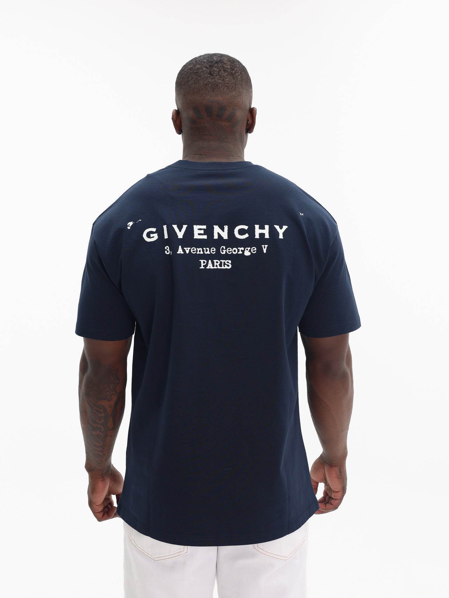GIVENCHY NAVY SHORT-SLEEVED T-SHIRT WITH LOGO T shirt GIVENCHY NAVY SHORT-SLEEVED T-SHIRT WITH LOGO T shirt