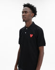 Comme Des Garcons Golfer Play Double Red Heart Black