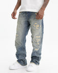 Purple Jeans Repair Destroy Indigo