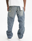 Purple Jeans Repair Destroy Indigo