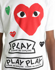 Comme Des Garcons T-Shirt Hearts Double Play White