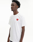 Comme De Garcons Crew Play Studded Heart White-Red