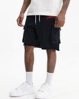 Purple Sweatshorts Fleece Cargo Black