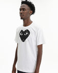 Comme Des Garcons Crew Play Stud Print Black Heart White