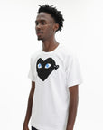 Comme Des Garcons T-Shirt Heart Eyes Blue-White