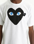 Comme Des Garcons T-Shirt Heart Eyes Blue-White