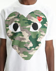 Comme Des Garcons Crew Play Camo Heart White