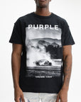 Purple T-Shirt Textured Inside Out Black