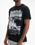 Purple T-Shirt Textured Inside Out Black