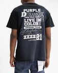 Purple T-Shirt Textured Inside Out Black