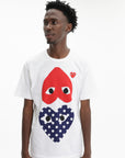 Comme Des Garcons Crew Play 2 Hearts White