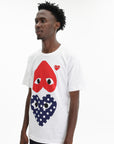 Comme Des Garcons Crew Play 2 Hearts White