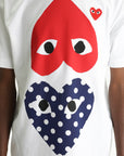 Comme Des Garcons Crew Play 2 Hearts White
