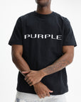 Purple T-Shirt Textured Knitwear Black