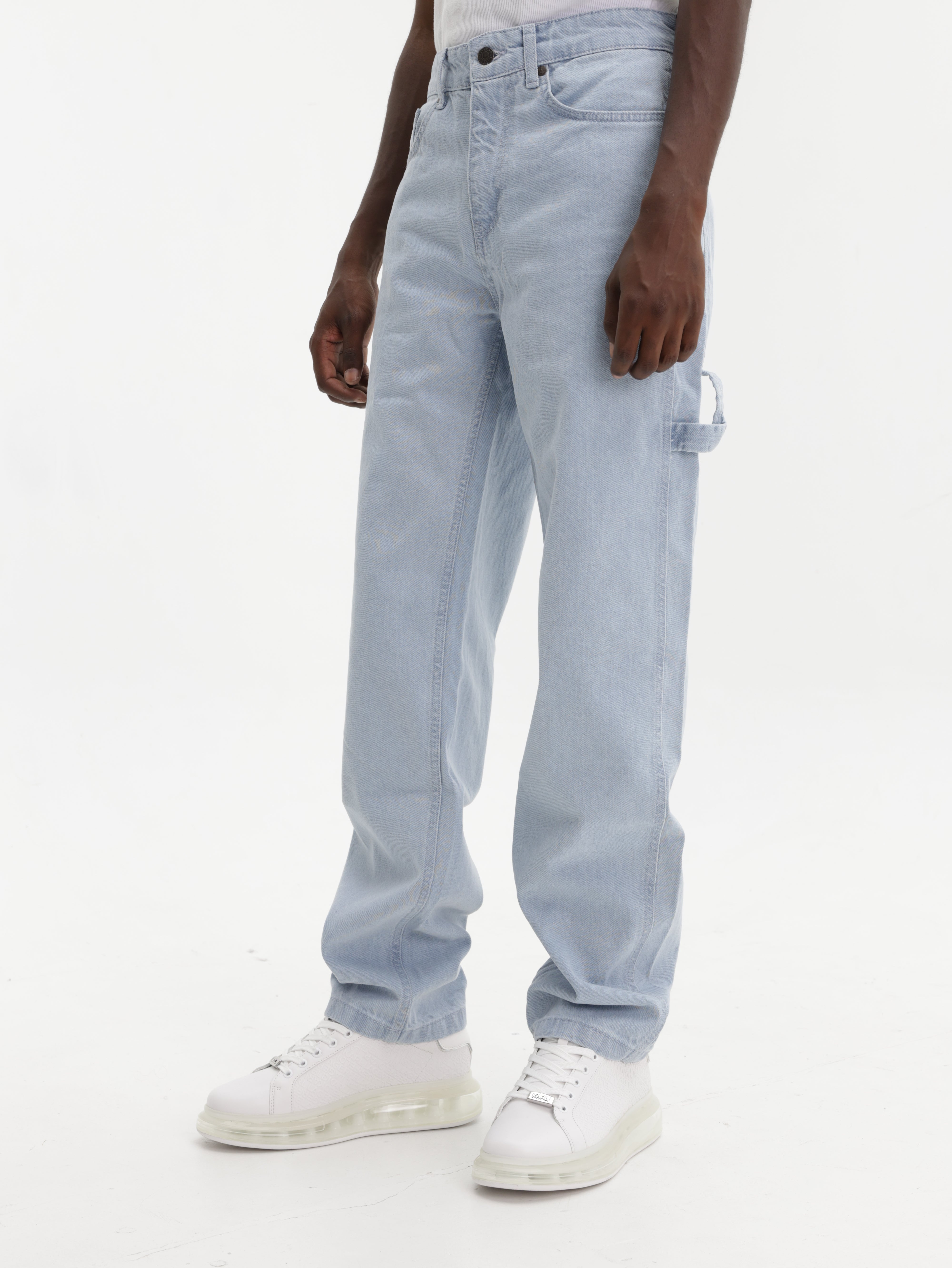 Karl Kani Retro Baggy Workwear Denim Bleached Blue - AL Capone Premium