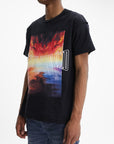 Purple T-Shirt Textured Inside Out Black