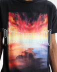 Purple T-Shirt Textured Inside Out Black