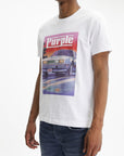 Purple T-Shirt Clean Knitwear White
