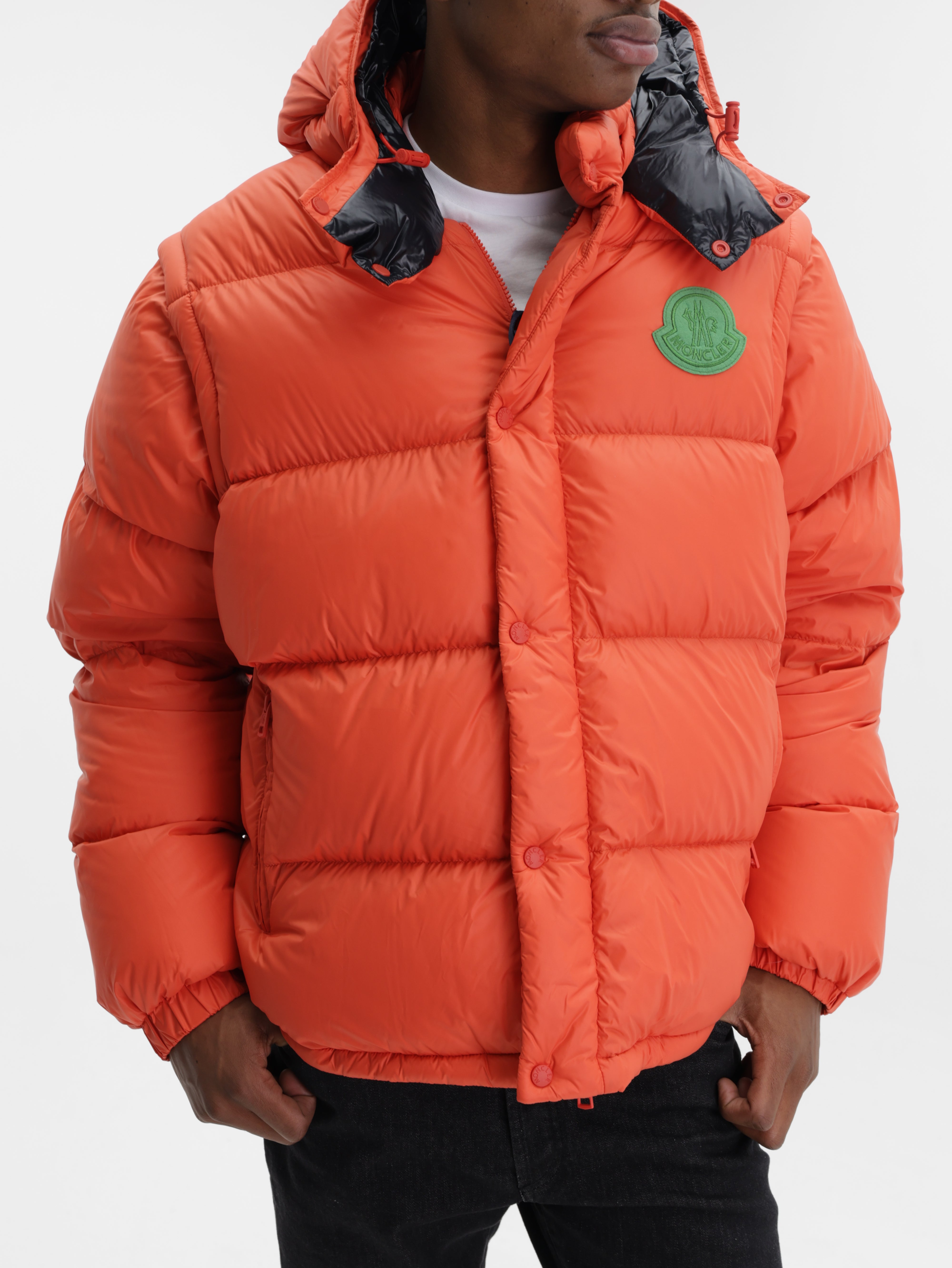 Moncler Jacket Cyclone Puffer Logo Orange – AL Capone Premium
