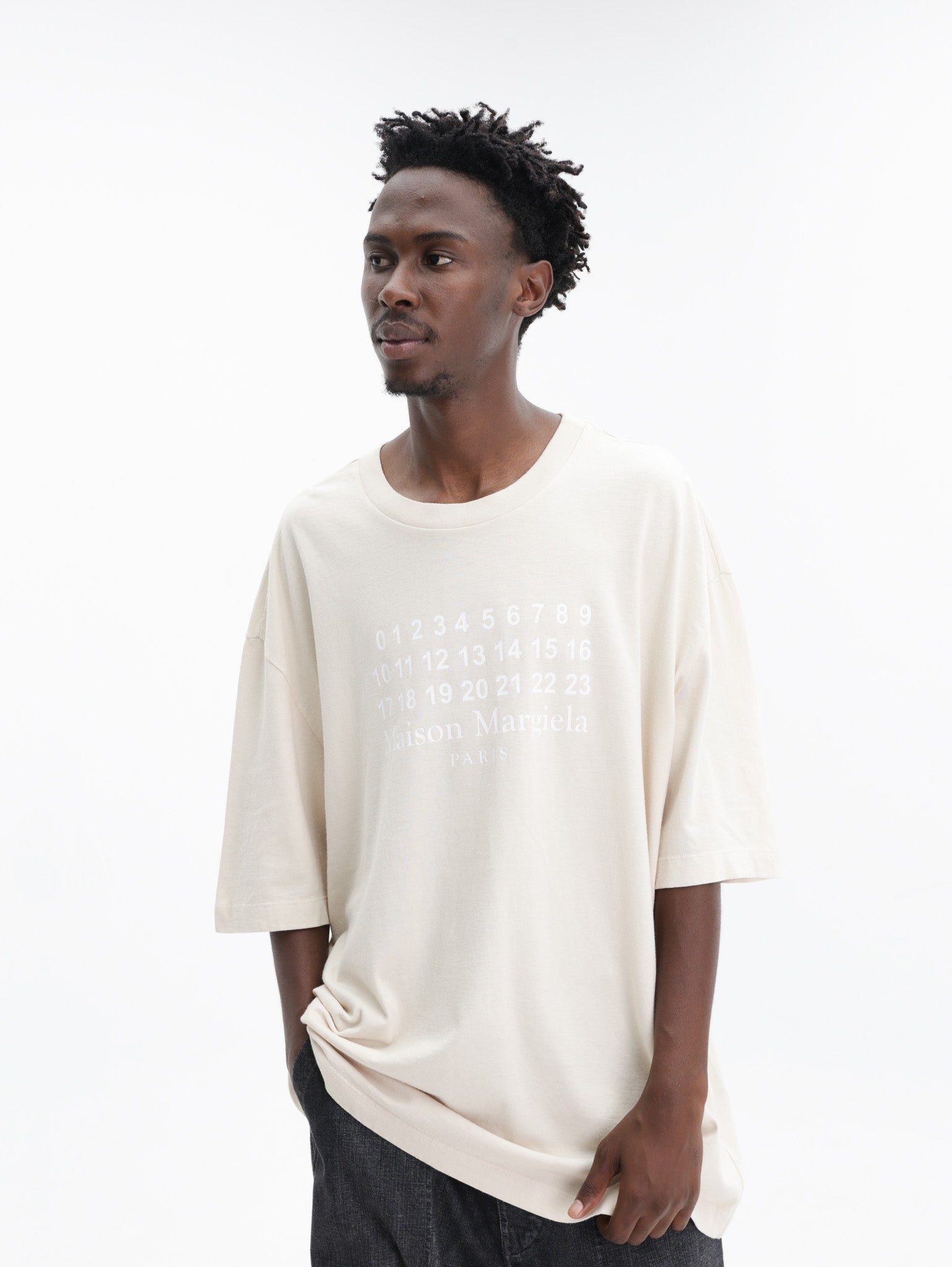 Maison Margiela Numerical Logo T-shirt Ecru - AL Capone Premium