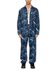 Kenzo Jeans Allover Print Wide Leg Blue