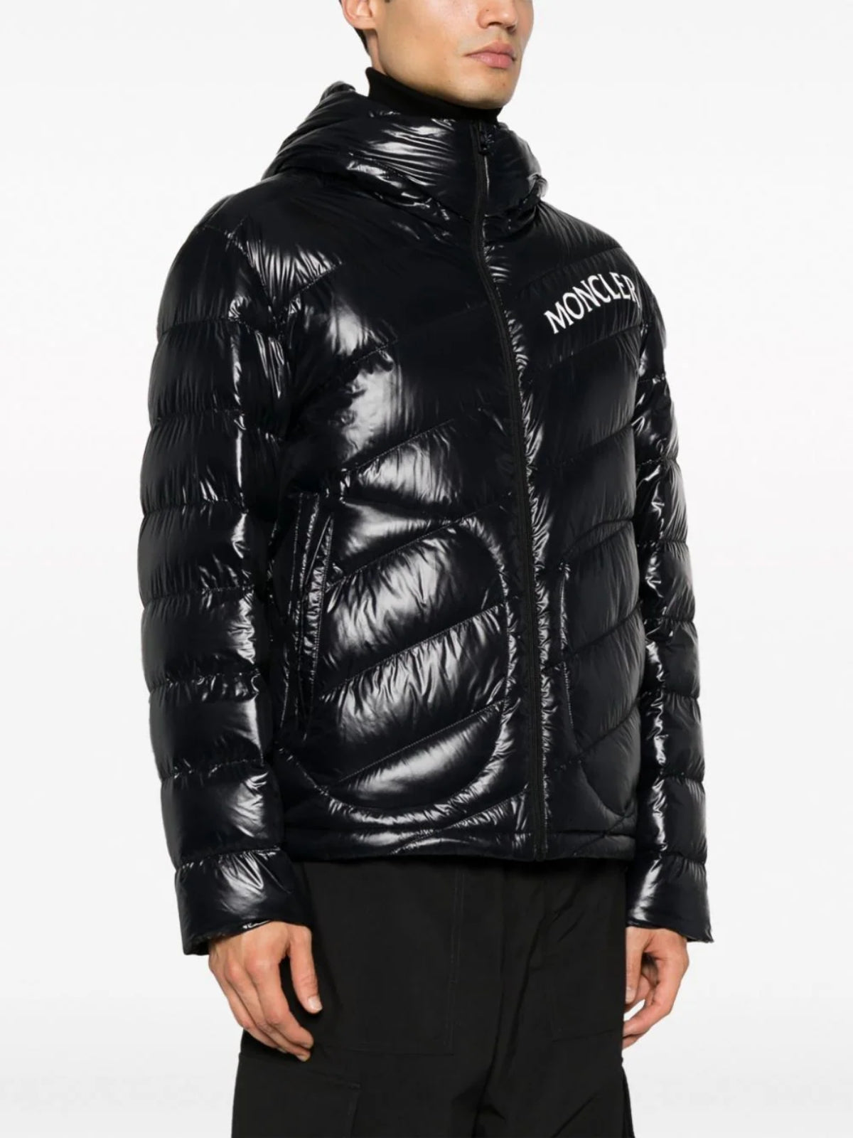 Moncler Jacket Shama Hooded Logo Black - AL Capone Premium