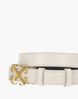 Off-White Belt Gold Buckle Logo White
