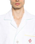 Casablanca Shirt Monogram Towelling Open Collar White-AL Capone Premium