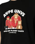 Aape T-Shirt Apes And The Planet Earth Black
