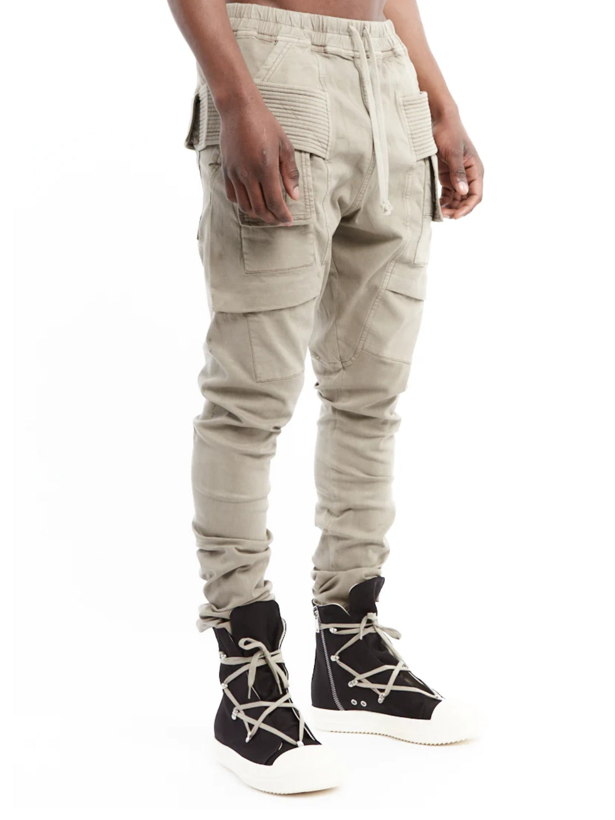 Rick Owens Cargo Pants Creatch Khaki-AL Capone Premium