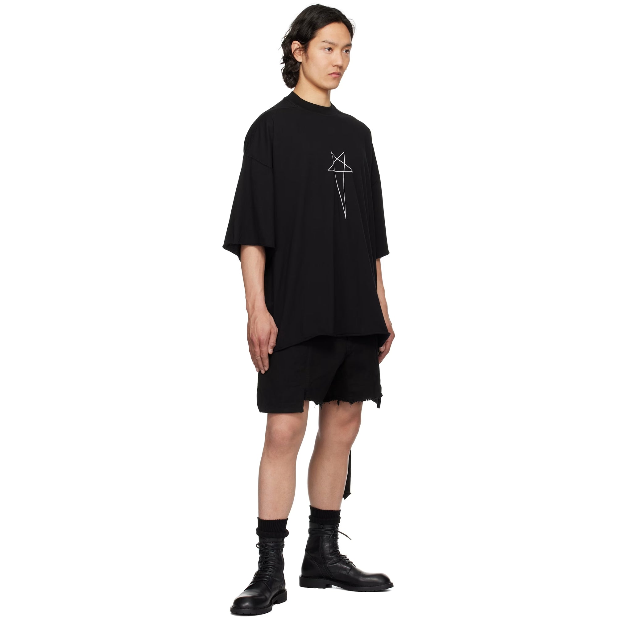 Rick Owens T-Shirt Pyramid Logo Black-AL Capone Premium