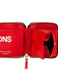 Comme Des Garcons Wallet Zip Around Logo Red