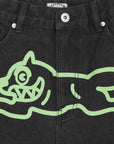 Icecream Running Dog Shorts Black Denim