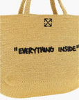 Off-White Bag Black Logo Print Light Brown