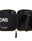 Comme Des Garcons Wallet Zip Around Logo Black